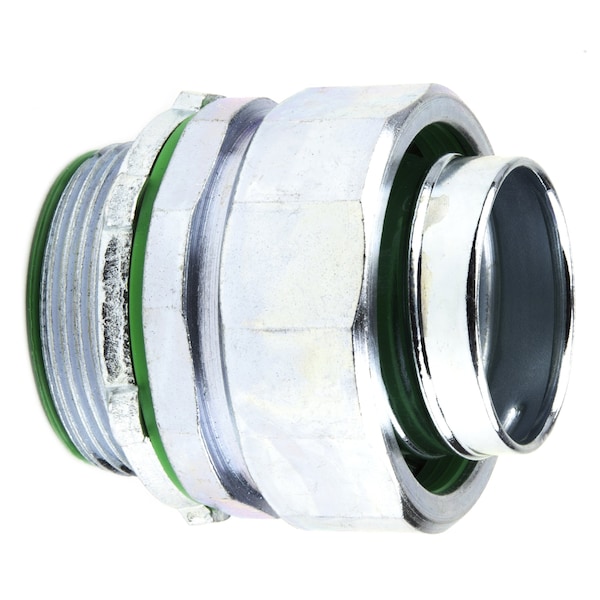 Conduit Fitting Connector, 2-1/2 in, Threaded, Alloy Steel, Zinc Plated